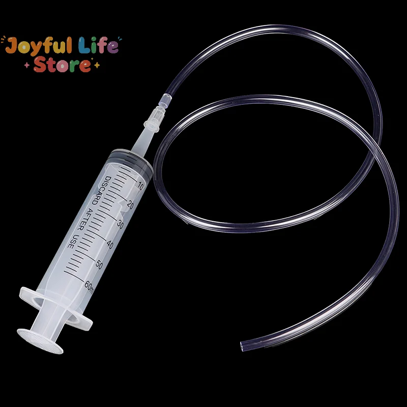 Hot 1PCS 60ML plastic feeding syringe reusable pump with 80cm tube for lab  tool
