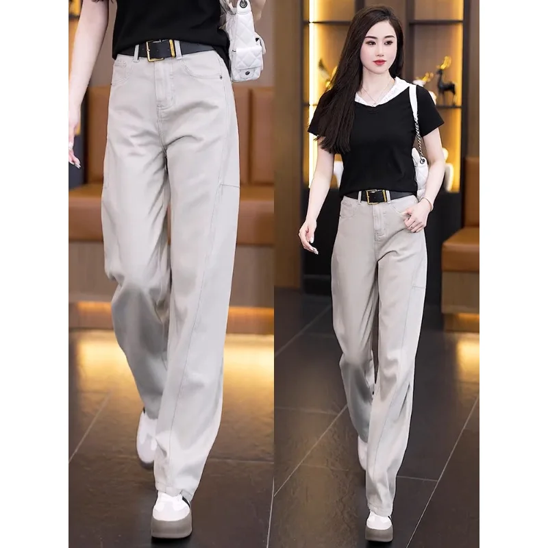 واسعة الساق السراويل Scimitar النساء الجينز الخريف السراويل المنجل غير رسمية كل مباراة التخسيس استرخاء يشعر الموز السراويل