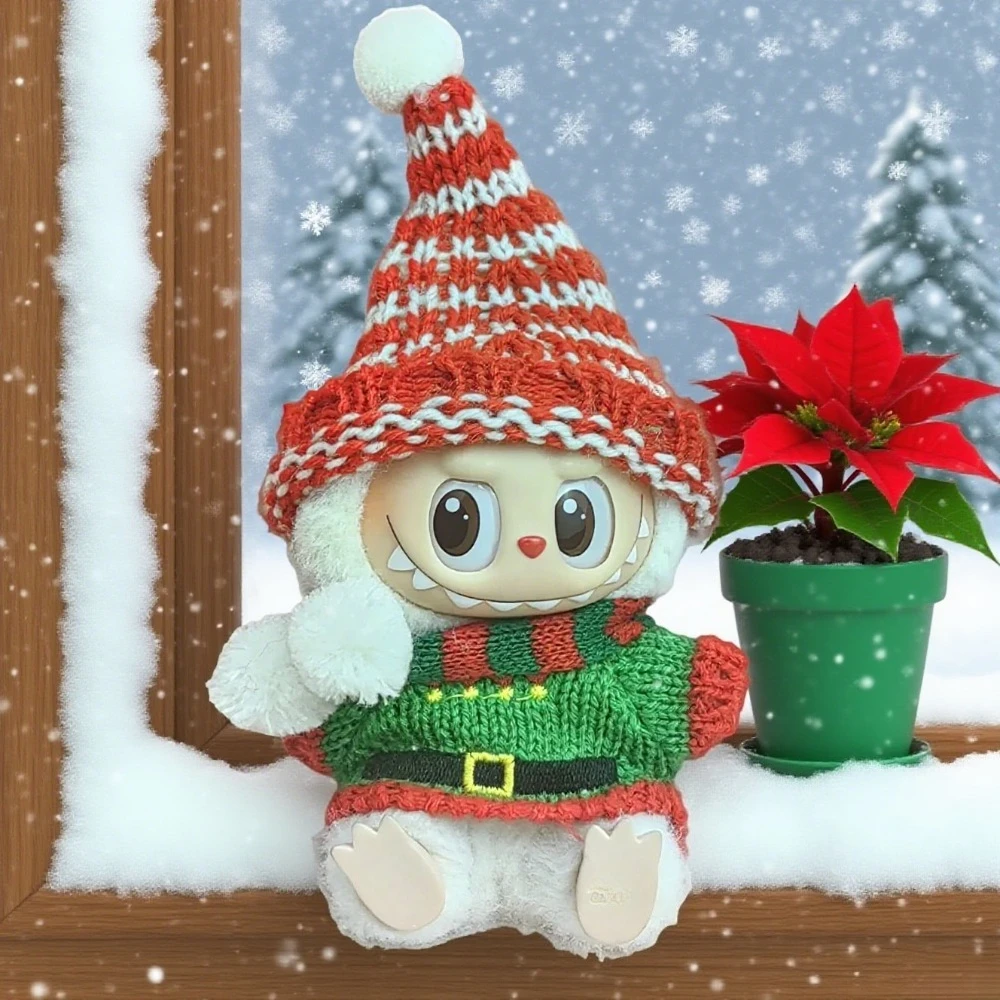 

17cm Labubu Clothes Blind Box Universal Sitting Standing Plush Doll Accessories Labubu Designer Clothes Pumpkin costume set