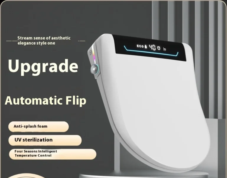 Wysokiej jakości inteligentne sedesy z funkcją toalety, do domu, wykonane z trwałego tworzywa sztucznego, o wydłużonym kształcie.