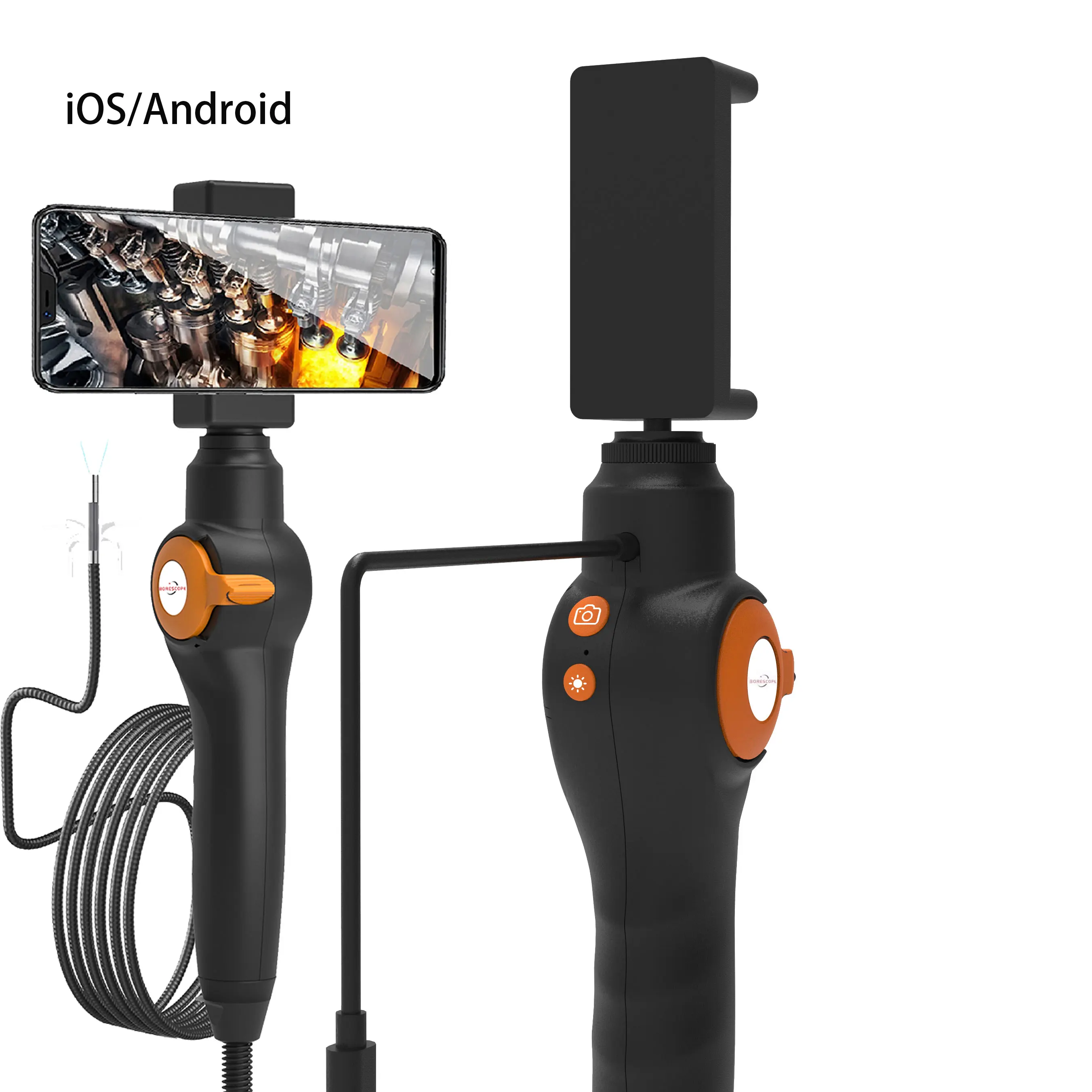 توضيح Borescope مع الضوء، Elecshion 5 بوصة IPS شاشة كاميرا المنظار ثنائية الاتجاه مع كاميرا ثعبان 3.9 مم #6