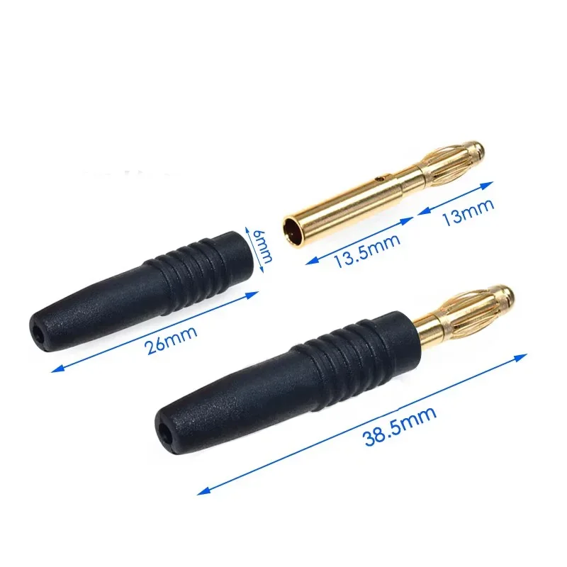 4/10/20 sztuk 2mm czerwony czarny banan męskie wtyki wtyk bananowy złącze głośnik audio przewód złącza kablowe