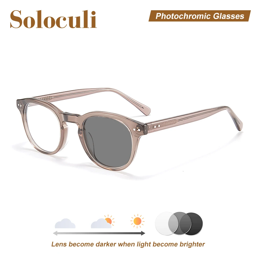

SOLOCULI Stylish Photochromic Anti Blue Light Blocking Reading Glasses for Women&Men Clear to Tinted Lenses Computer Eyeglasses