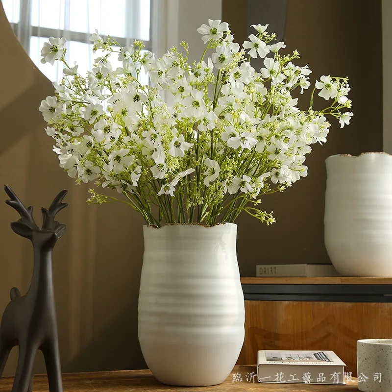 

Artificial Flower Bouquet Freesia Flowers for Dining Table Living Room Home Decor Simple Romantic Decoration Floral Arrangement