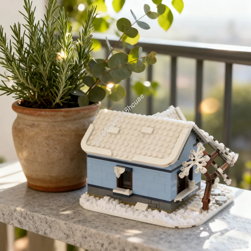 

509pcs MOC Winter Cabin Seasonal Christmased Model Building blocks Assemble Christmas gift creative toys Education Kids Birthday
