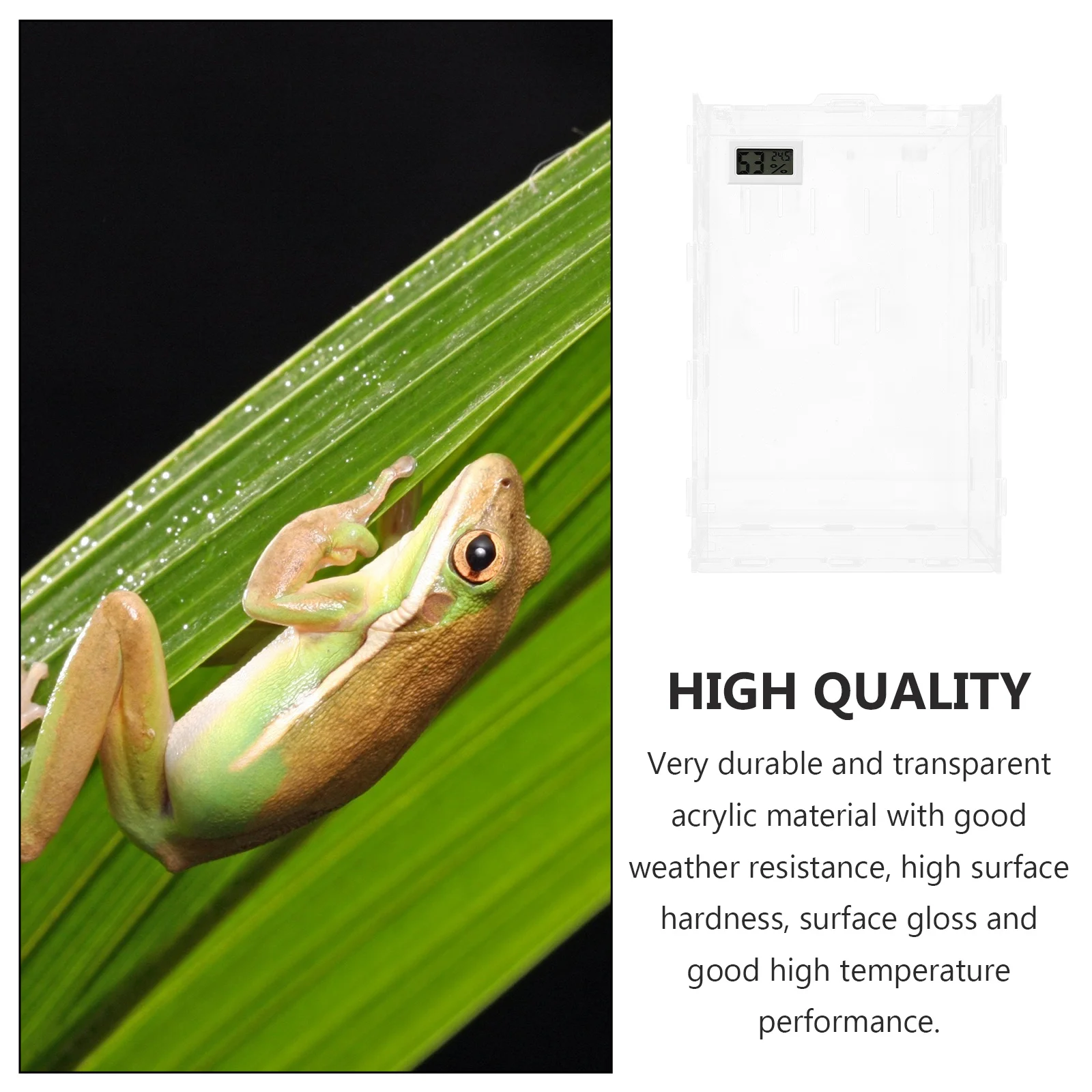 

1Pcs Transparent Acrylic Reptile Feeding Box Durable Ventilated Breeding Tank Suitable for Spiders Geckos Lizards