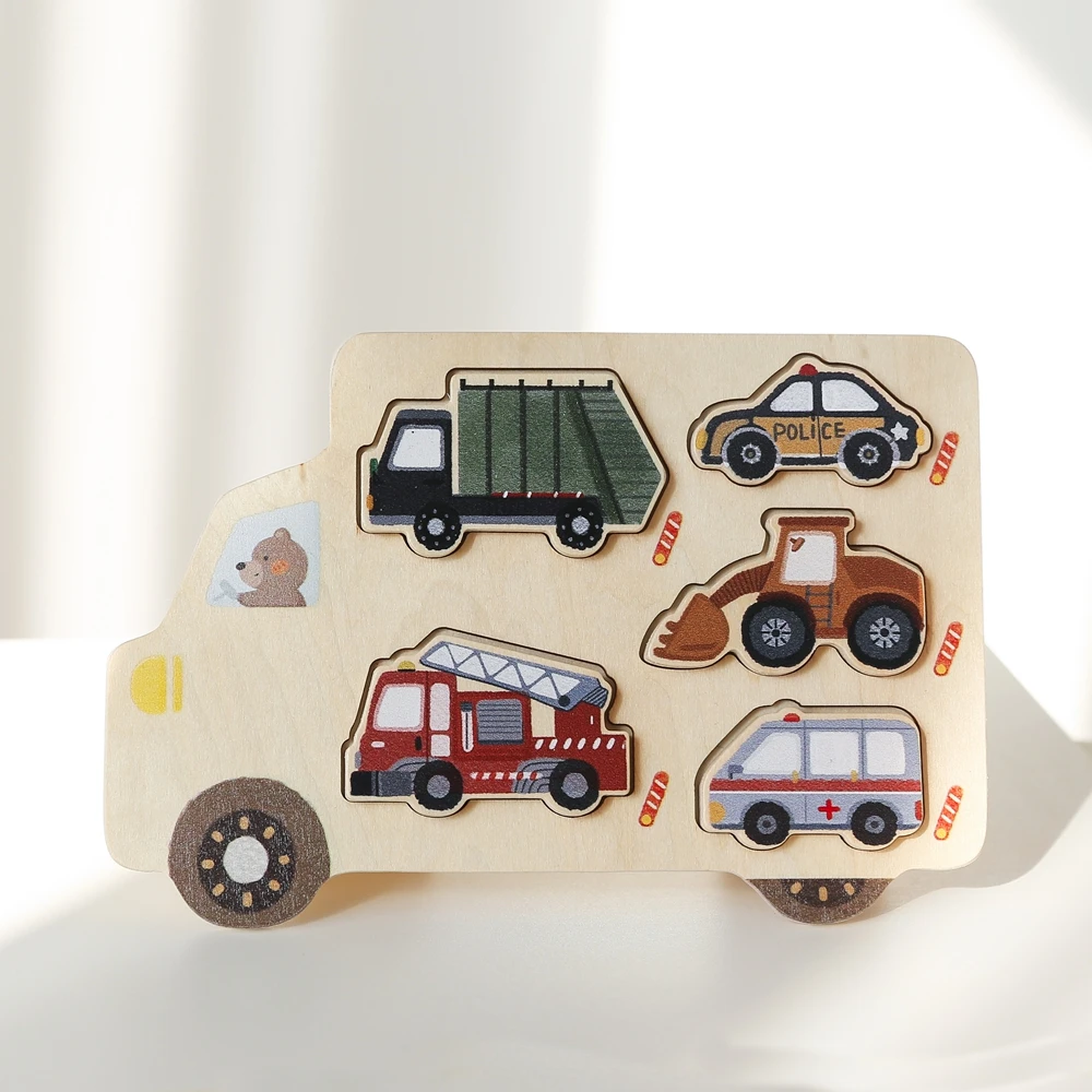 Montessori Baby Puzzles Spielzeug Holz Geometrie Puzzle Spielzeug Tier Auto Form Puzzle Bord Passenden Spiele Pädagogisches Lernen Spielzeug – Detail 24