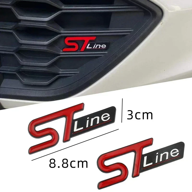 3D Metal ST LINE Logo Rear Trunk Emblem Badge Sticker for Focus FIESTA Kuga ESCAPE Mondeo EcoBoost