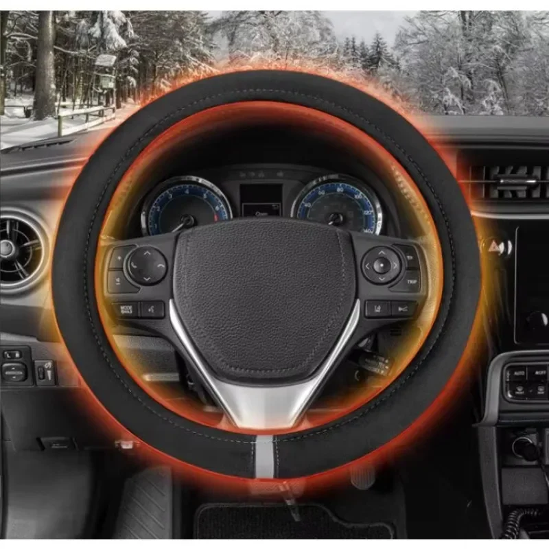 Winter Auto Heizung Lenkrad Abdeckung Schnelle Hand Wärmer Warm Halten Nicht-rutsch Komfortable Universal Winter Auto Innen Teile