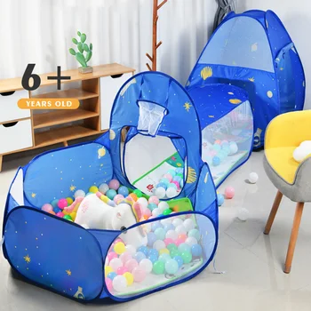 3pcs/set portable children&#x27;s tent toys indoor and outdoor game house beach tent folding crawl tunnel ocean ball pool tents