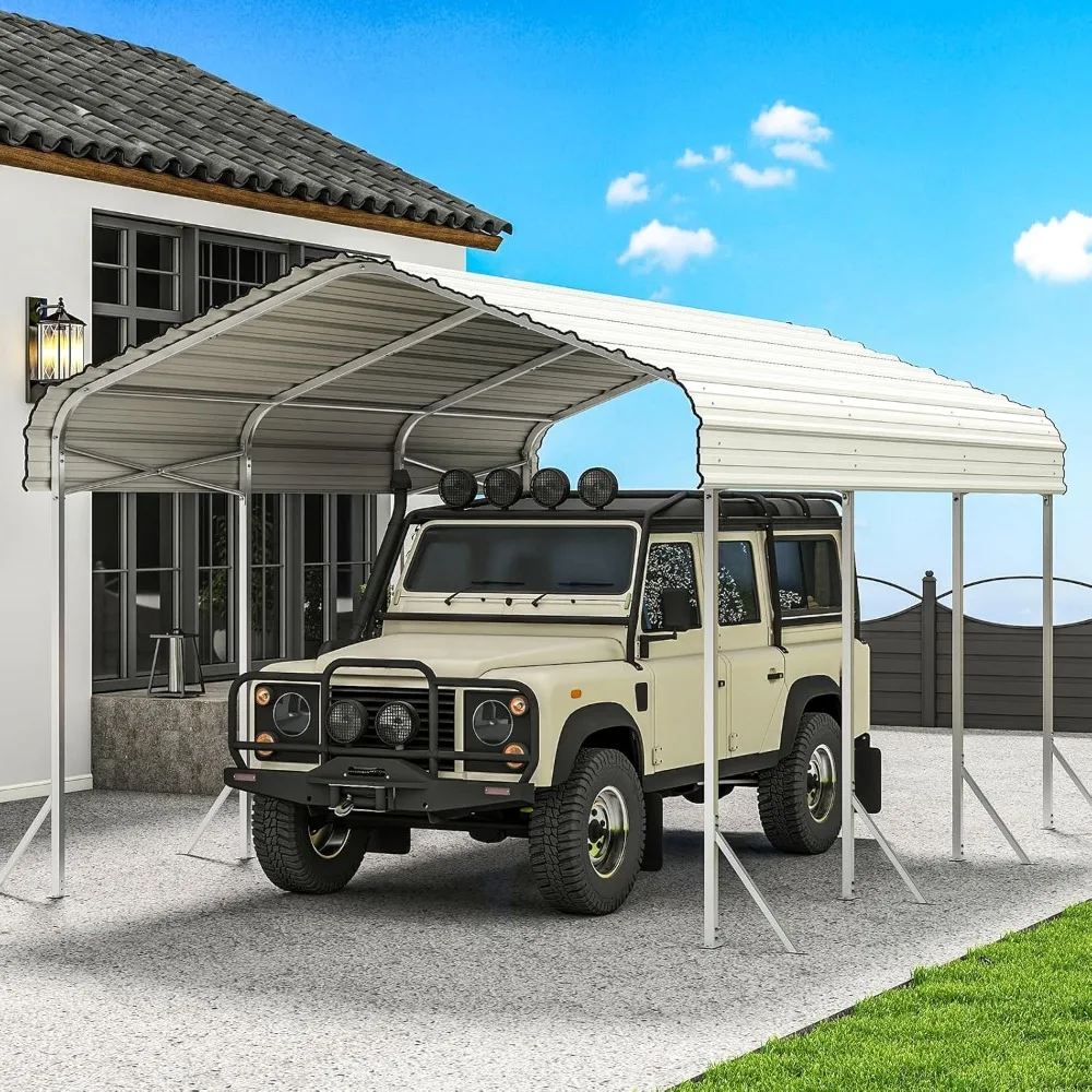 

Heavy Duty Metal Carport – Sturdy Structure, All-Weather Protection, Easy Assembly for Cars, Trucks, Boats, Tractors, and Outdoo