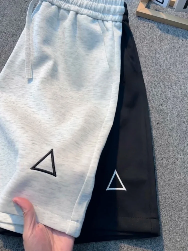 

Мужские летние спортивные баскетбольные шорты с треугольной вышивкой, американские повседневные бриджи до колена для молодежи