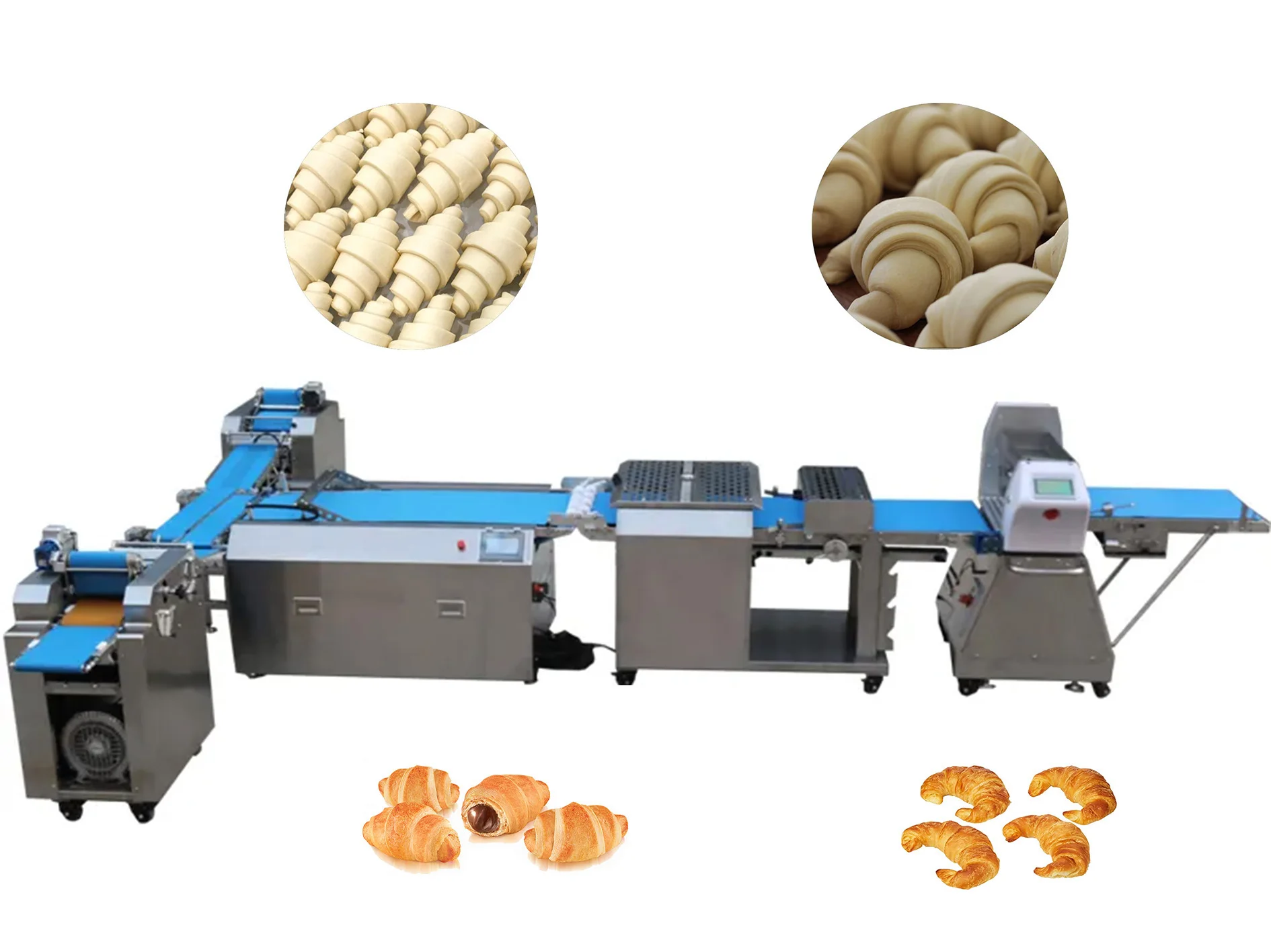 High Speed Automatic Croissant Forming and Freezing Line for Food Factory Production Equipment Customize