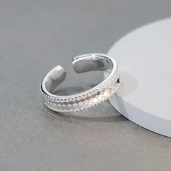 925 Sterling Silver Circular Disc Stackable Rings For Women Wedding Engagement Luxury Party Jewelry Argent 925 Jewellery