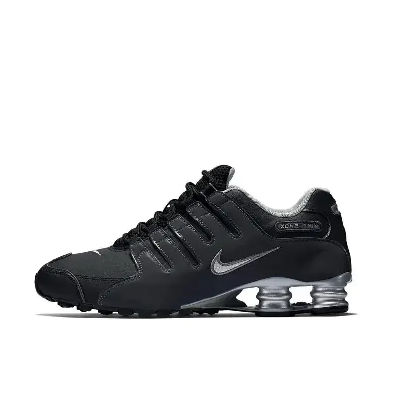 

Nike Shox NZ черные, серебристые воздушные колонны против удара уличные мужские кроссовки кожаные спортивные кроссовки 501524-091