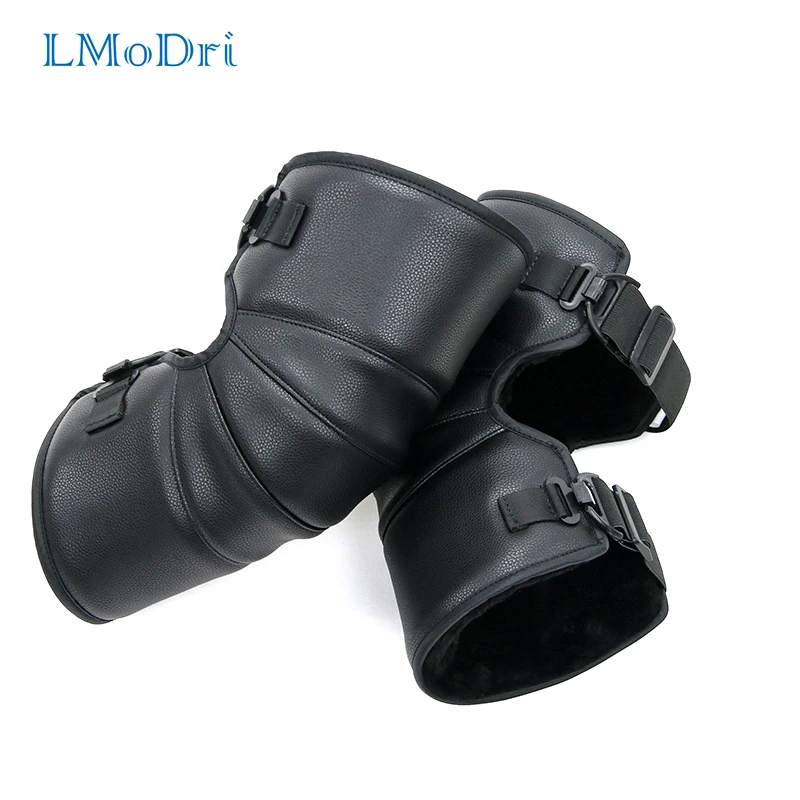 

LMoDri Motorcycle Warm Kneepad Motorbike Riding Knee Pads Windproof Winter Outdoor Knee Protective Guard PU Leather Waterproof