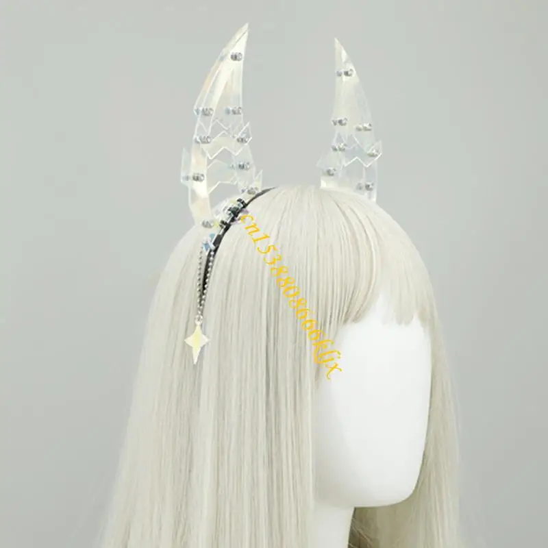 Machinery Shark Tands oor haarband voor motorrijder cosplay Techwear hoofdband kostuum Hairhoop thema gelegenheid kopstuk 066c