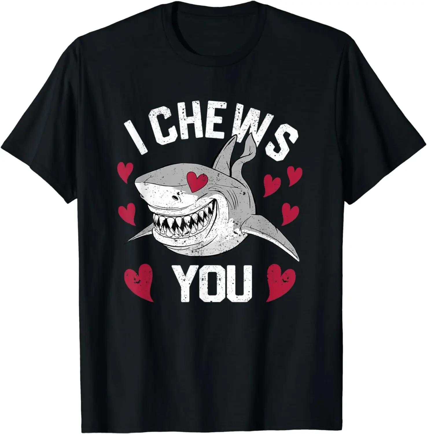 

Shark Valentine's Day Funny V-Day Couples Love I Chews You T-Shirt Vintage Clothes Shirts for Women Graphic T Shirts