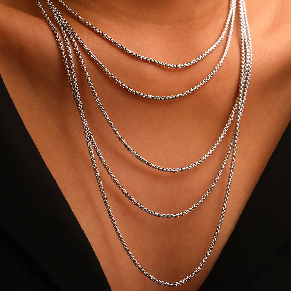 WG 1pc Hip-Hop Thickened Dense Stainless Steel Twisted Rope Chain Necklace 18K Gold-Plated Twisted Rope Choker Necklace