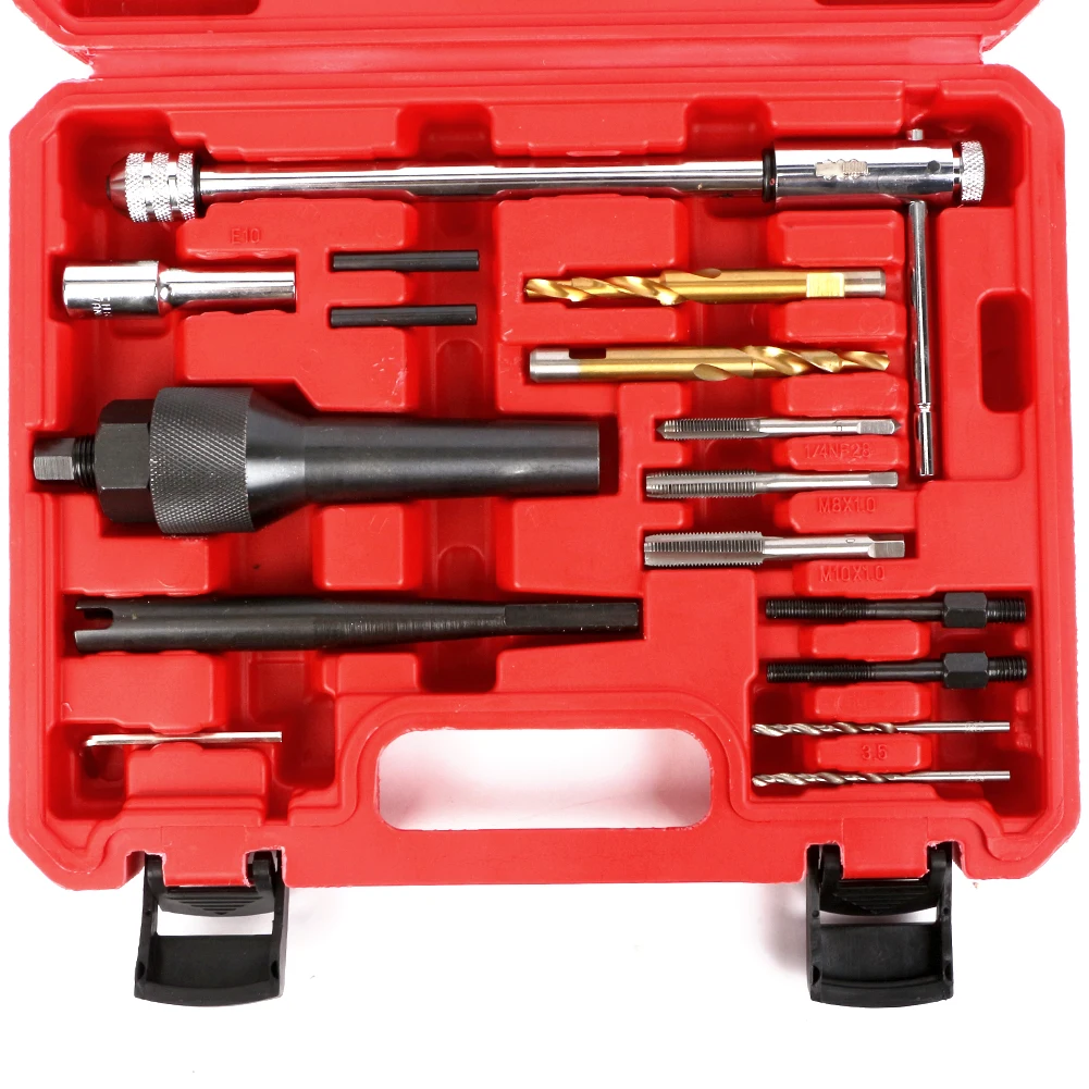 Extracteur de Bougie de Préchauffage Endommagée, Kit d\'Outils de 8/10mm, 16 Pièces