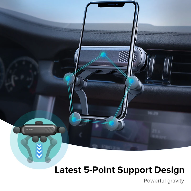 Suporte universal de celular para carro, clipe de montagem de ventilação de ar por gravidade, suporte para smartphone para iphone 11 max pro xs max
