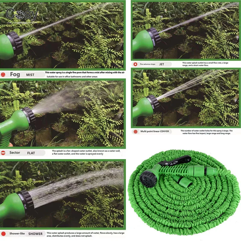 

25FT-150FT садовый шланг, расширяемые волшебные водопроводные трубы, инструменты для ежедневного полива дома и сада, водяной пистолет для чистки автомойки высокого давления