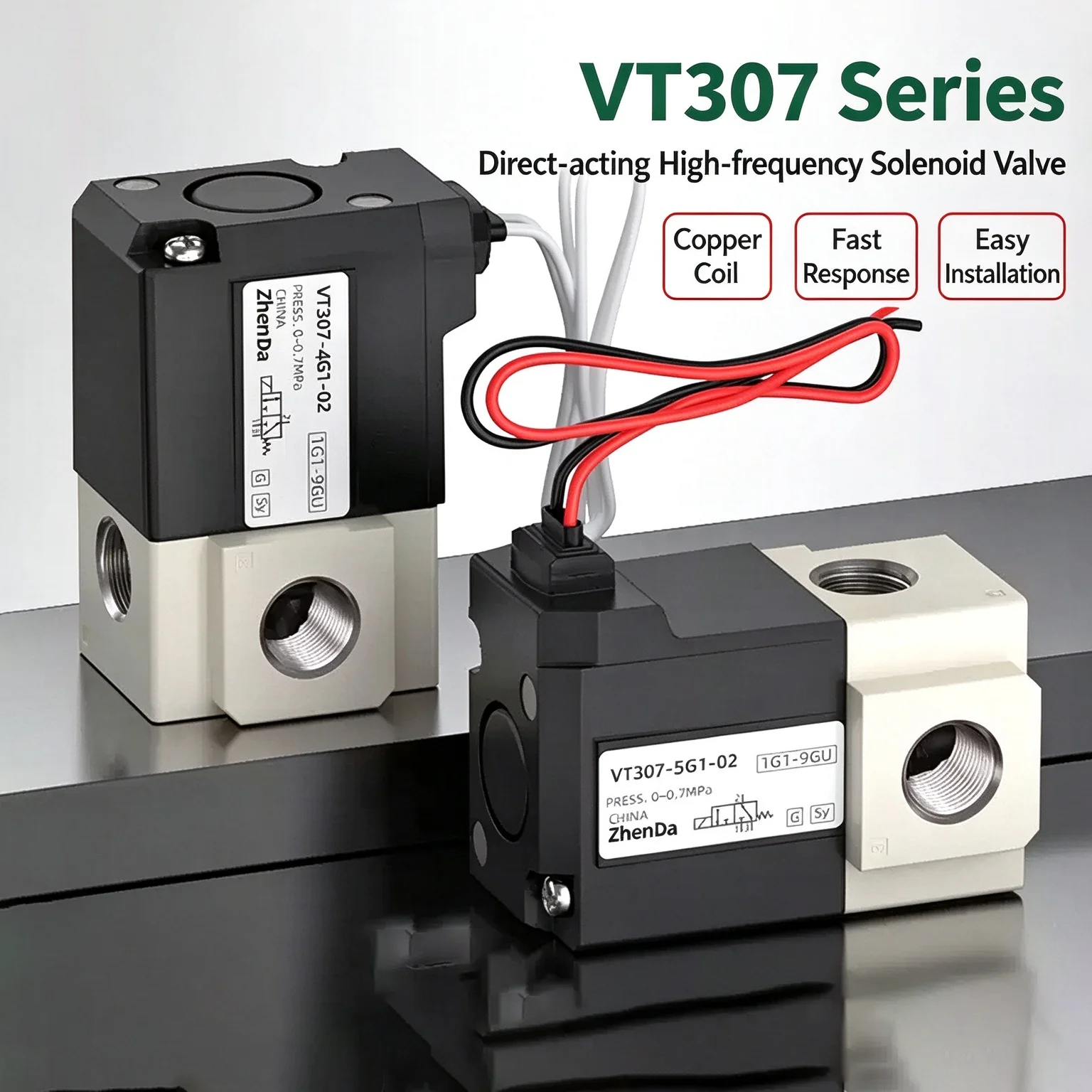 VT307V-5G1-4G 3G 6G for Industrial Use 2 Position 3 Way High Frequency Solenoid Valve VT307 Series Vacuum Control