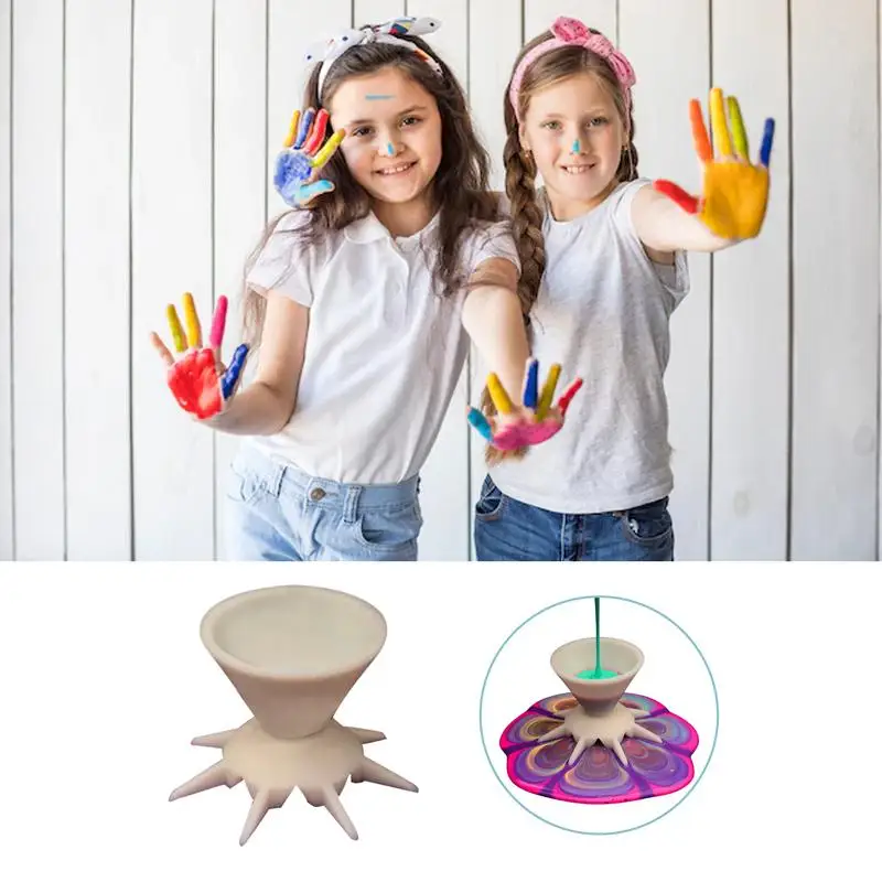 Paint Pouring Tools Mini Funnel Split Cup For Pouring Acrylic Paint DIY Making Pour Painting Supplies Flower Pattern Reusable