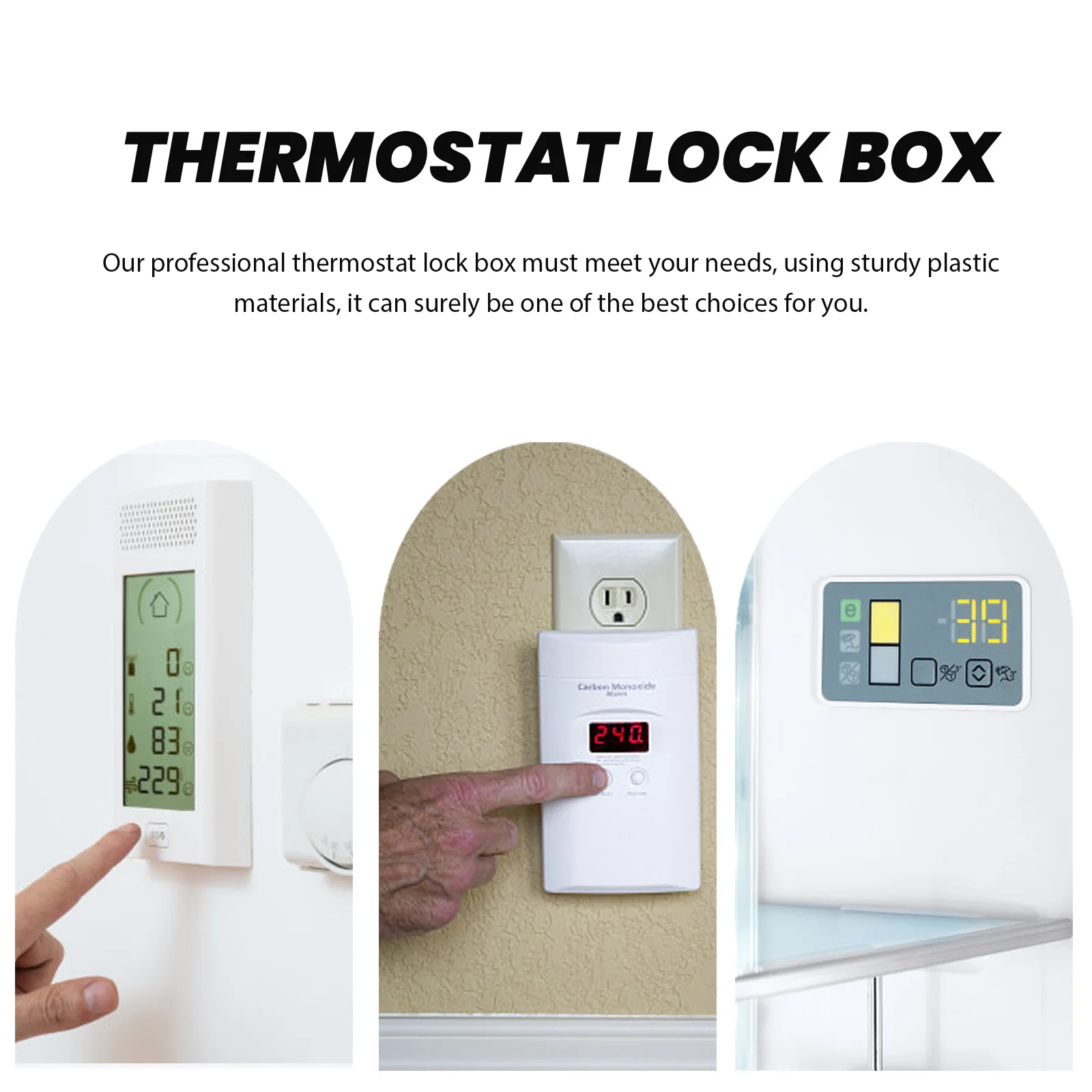 

Thermostat Lock Box Clear Plastic Wall Mount Cover For Universal Thermostat Protection Sturdy Guard With Keyed Lock Smart