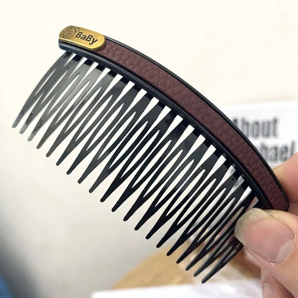 Korean Fashion Leather Hair Comb Bangs Broken Hair Finishing Tool Back Head Fixed Hair Clip Inserted Comb Hair Hoop