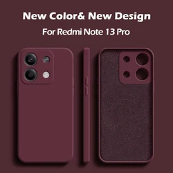 obudowa Redmi Note 13 Pro 4G kwadratowy płynny silikonowy miękki TPU do Xiaomi Redmi Note 13 Note13pro Plus Note13 Pro 4G etui na telefon