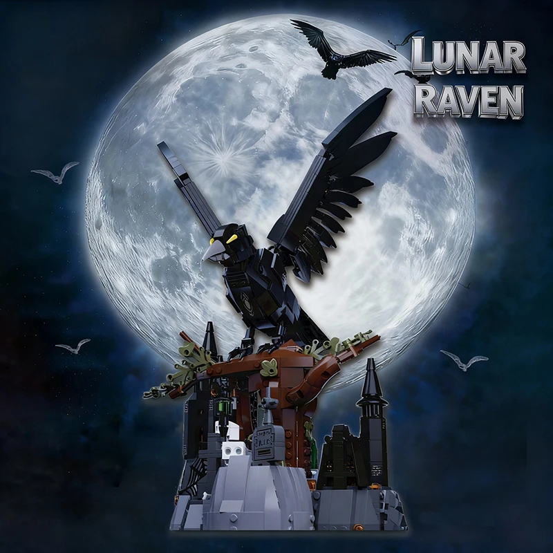 

Конструктор Dark Raven: Волшебная ворона, креативные блоки, модель животного, подарки на день рождения для детей и взрослых, набор MOC-кирпичиков, 1072 детали