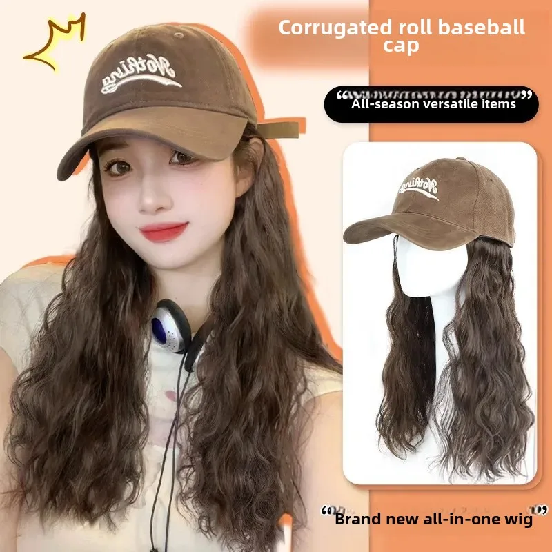 Larger Version Sheepskin Curling Wig Hat Full Head Cover New Style Asian Fiber Hats And Hair Bands Extensions Origin China