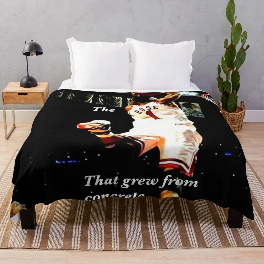 

The rose that grew from concrete Throw Blanket