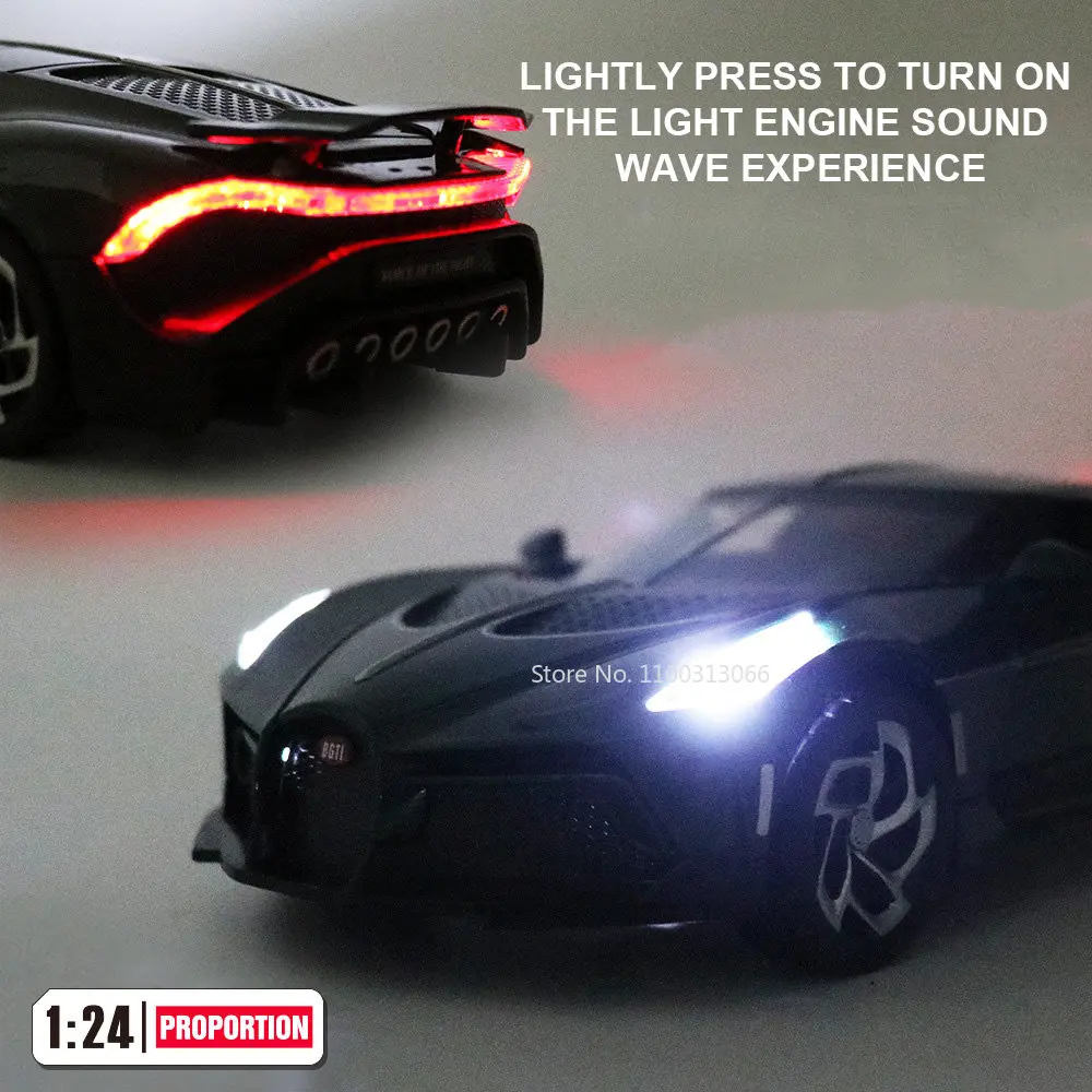 1:24 Scale La Voiture Noire Alloy Cars Models Toys Diecast Metal Vehicles Sports Car Model High Simulation Collection Kids Gifts