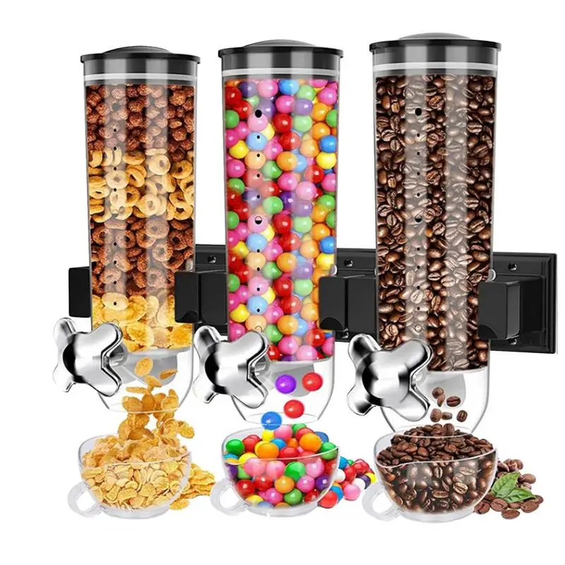 2L Triple Dry Food Dispenser With Lid Multifunction Storage Organizer Container For Candy Nut Flour Cereal Wheat Flour Case NEW