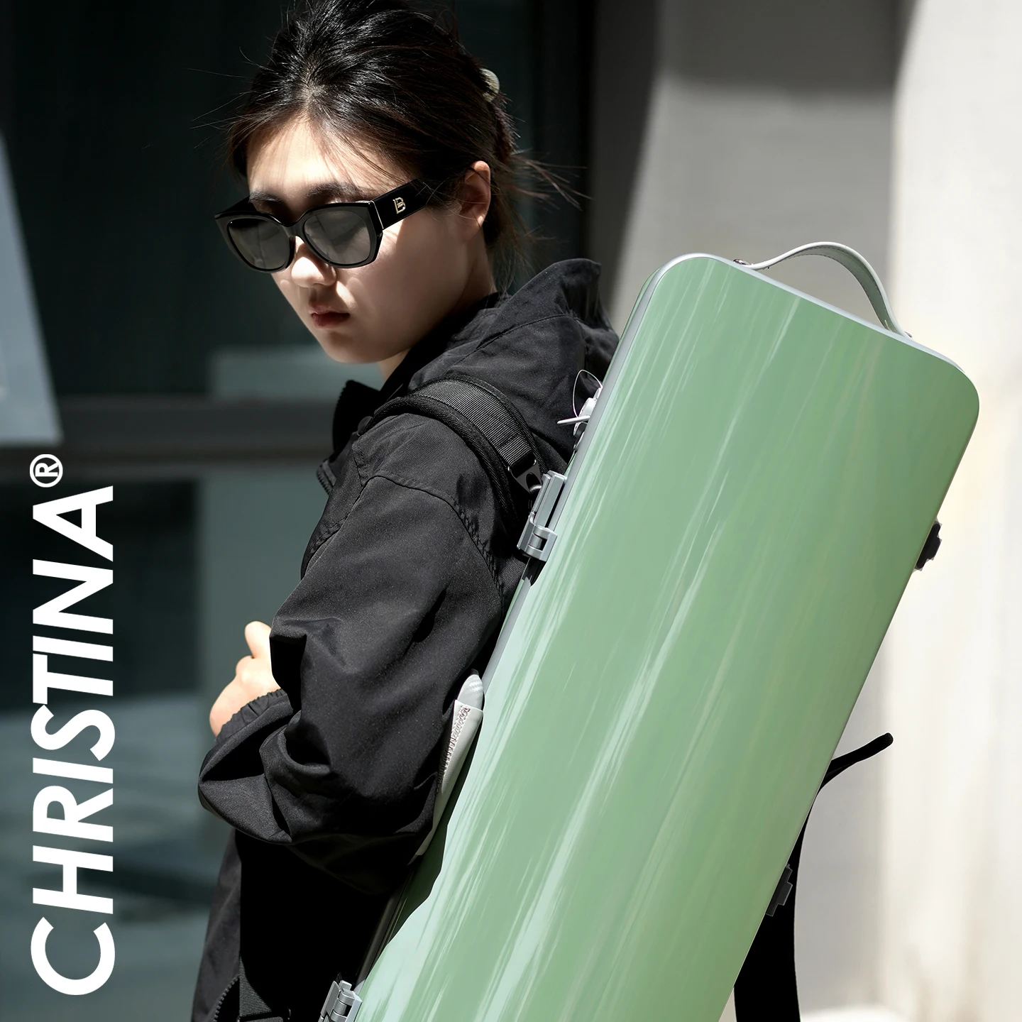 CHRISTINA Premium Violin Case Sturdy High-quality Carbon Fiber 4/4-3/4 Universal Multiple Colors Available with Sheet Music Bag