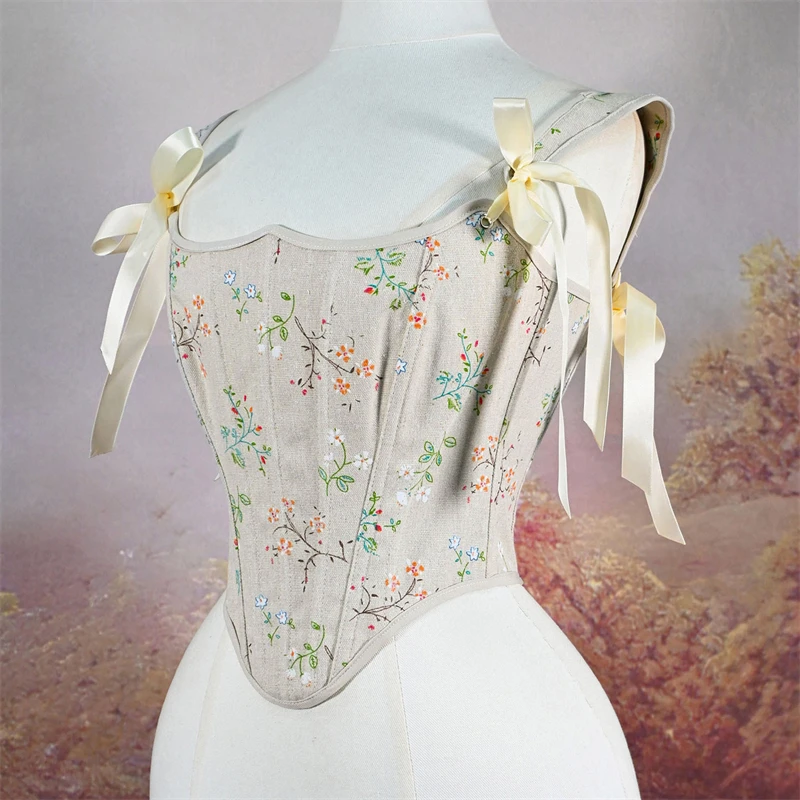 

Женский элегантный корсет с цветочным принтом в стиле ретро, укороченная майка, винтажные топы без рукавов с цветочной шнуровкой, облегающие топы для клубного костюма для вечеринок