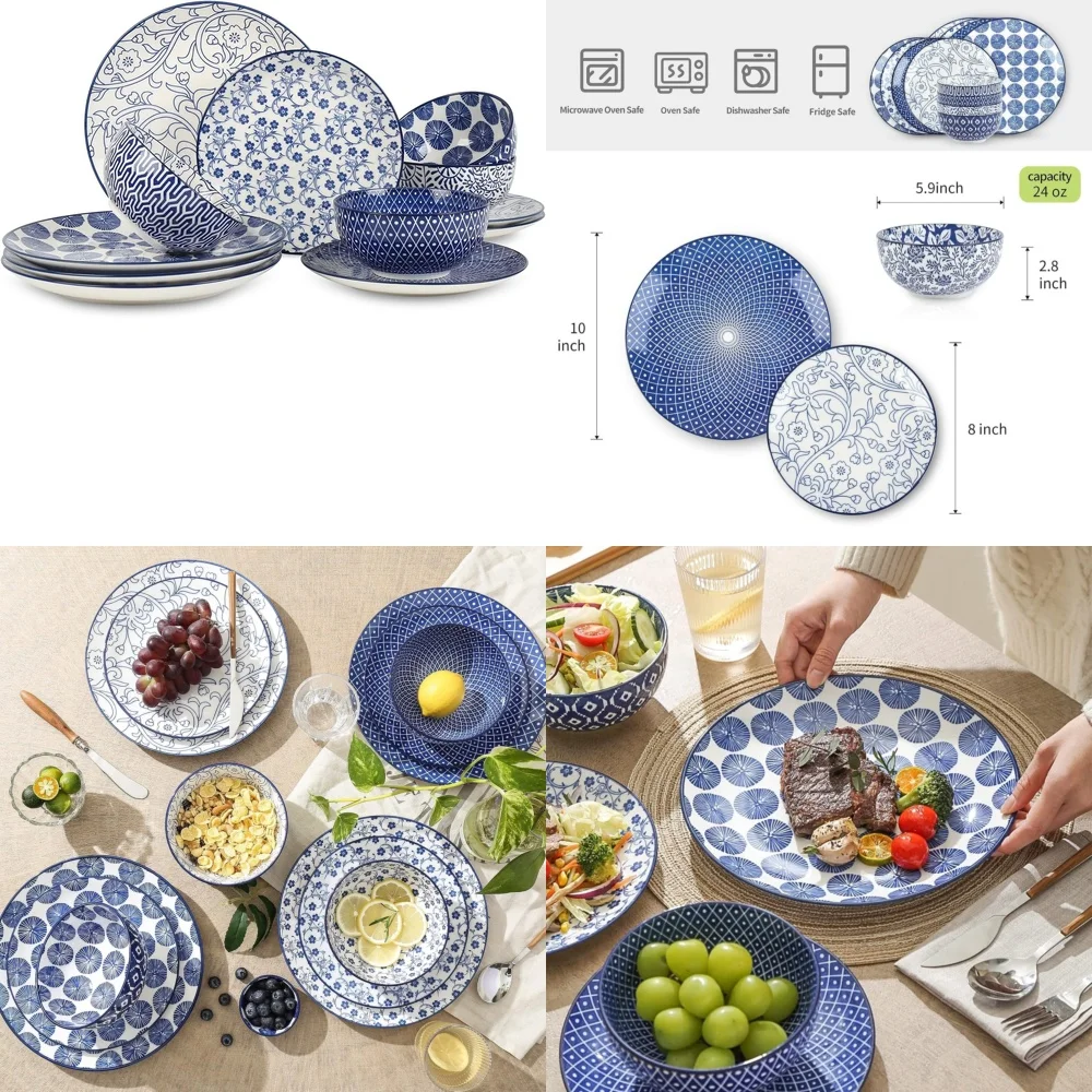 

Набор керамической посуды, набор керамической посуды из 12 предметов, устойчивые к царапинам тарелки и миски для современного настольного стиля