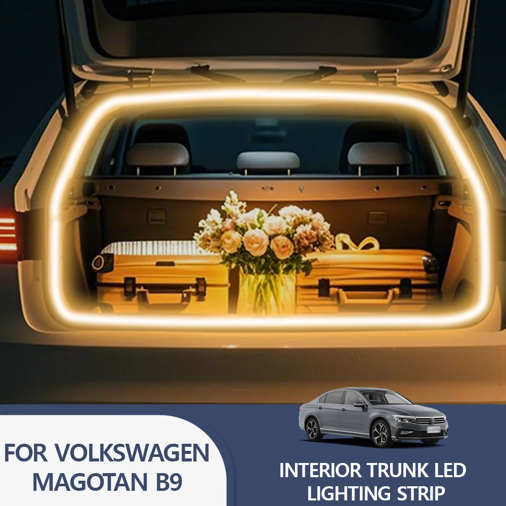 

FOR VOLKSWAGEN MAGOTAN B9 trunk light modification light Atmosphere lights White warm white Rear Trunk LED Light Bar