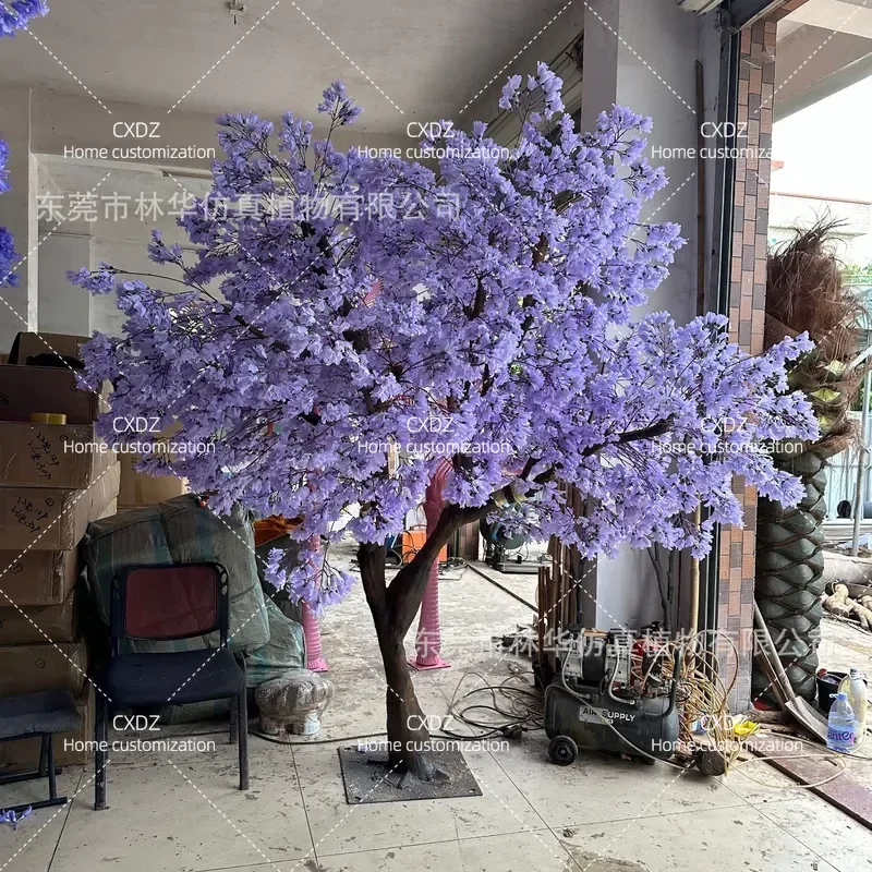 Simulation jacaranda fake tree wedding arrangement shopping mall hotel decoration simulation cherry blossom tree window