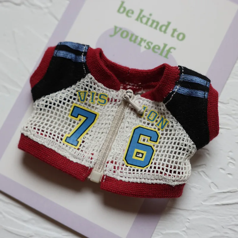 Para labubu pano esportes casaco roupas v1v2v3 17cm boneca uniforme de beisebol roupas pingente de vinil boneca roupas esportivas menino presentes