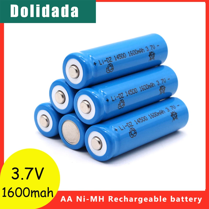 14500 AA Battery 3.7v 1600mah Lithium Batteries Li-ion Rechargeable Batteries Portable Bateria For Electric Shavers Toys