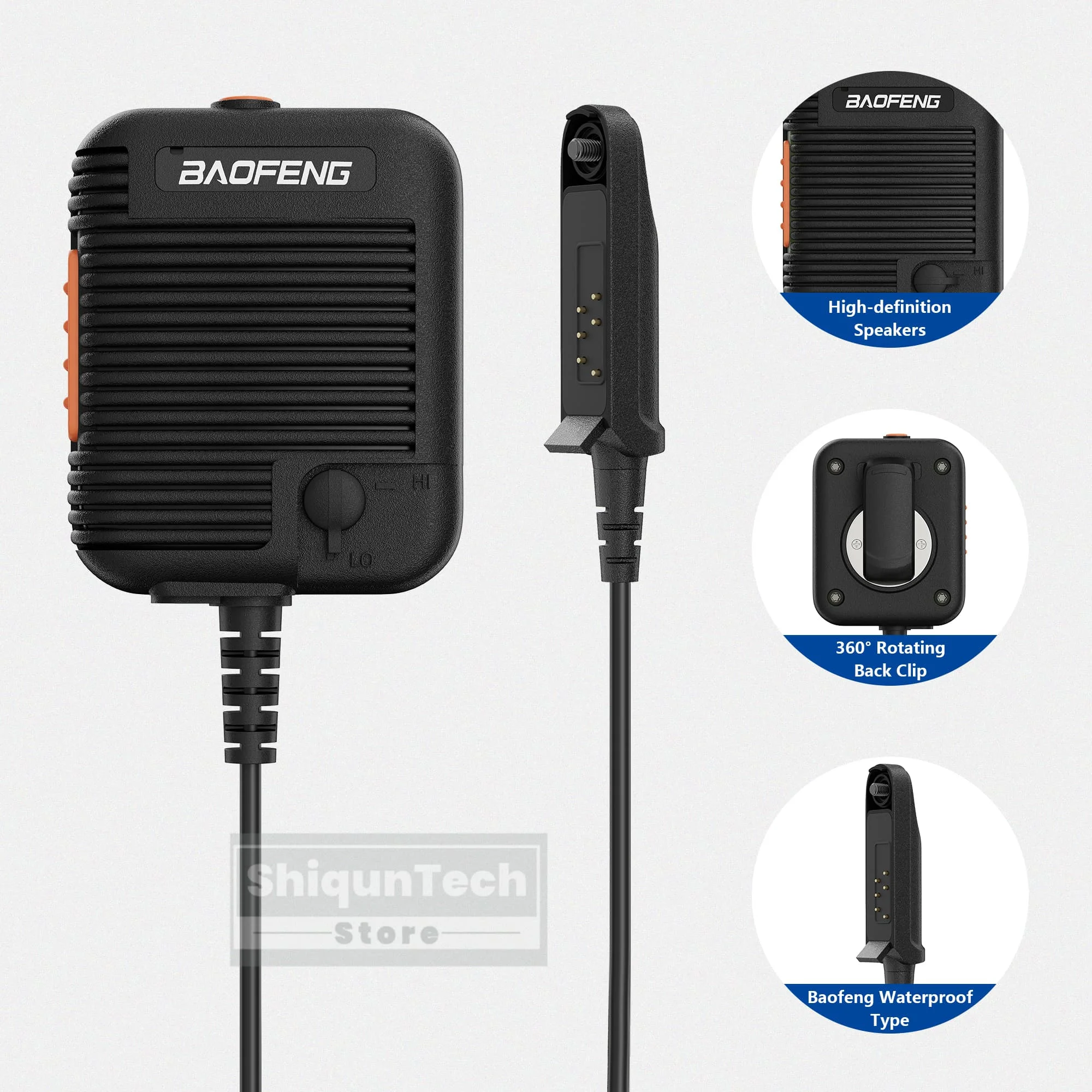 Baofeng AR-152 Tactical Mic Waterproof Type Two Way Radio Microphone Speaker Mic Big PTT For UV-9R Plus UV-68 Pro Max UV-XR R760 view 5