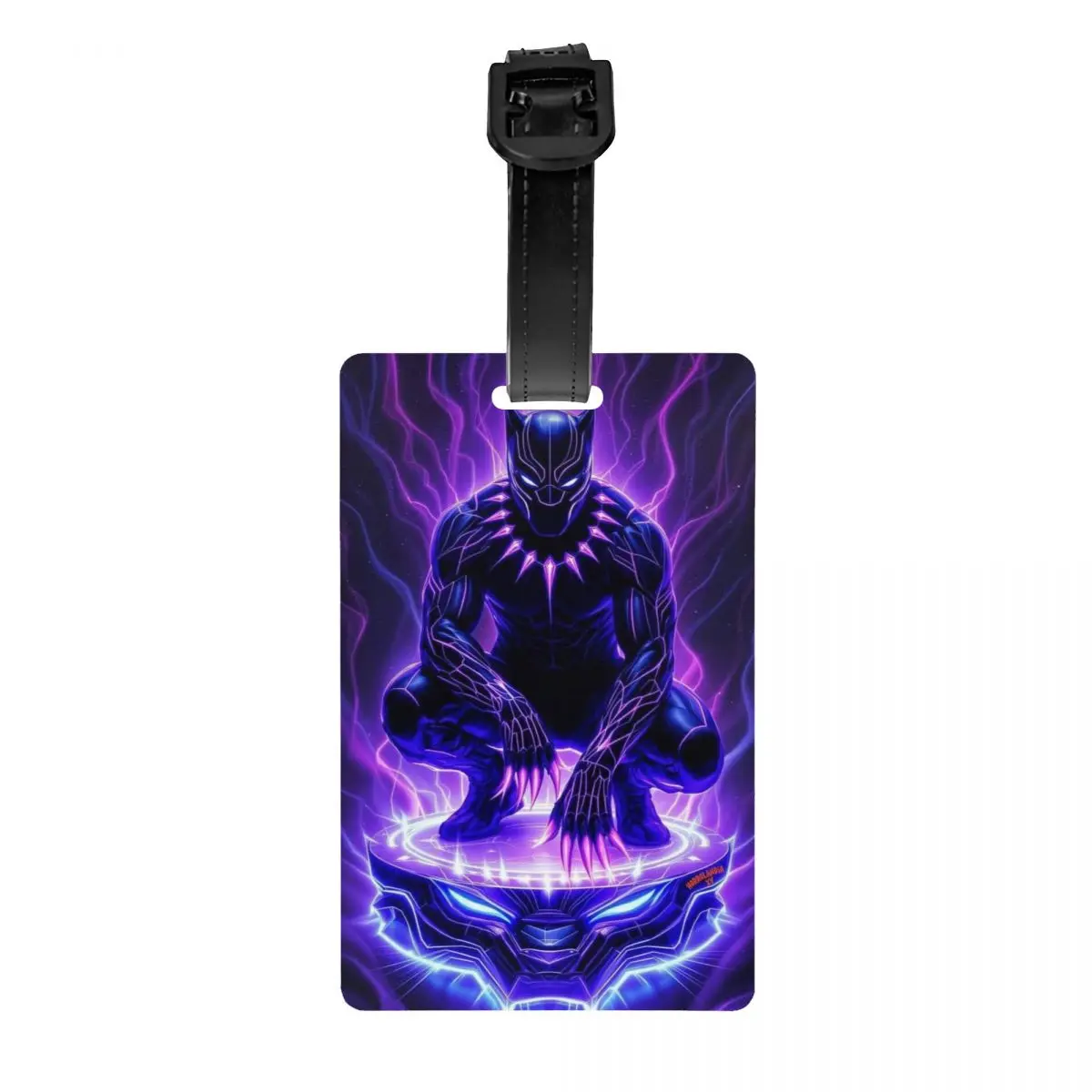 Custom Black Panther Comic Wallpaper Cartoon Luggage Tag Privacy Protection Superhero Baggage Tags Travel Bag Labels Suitcase