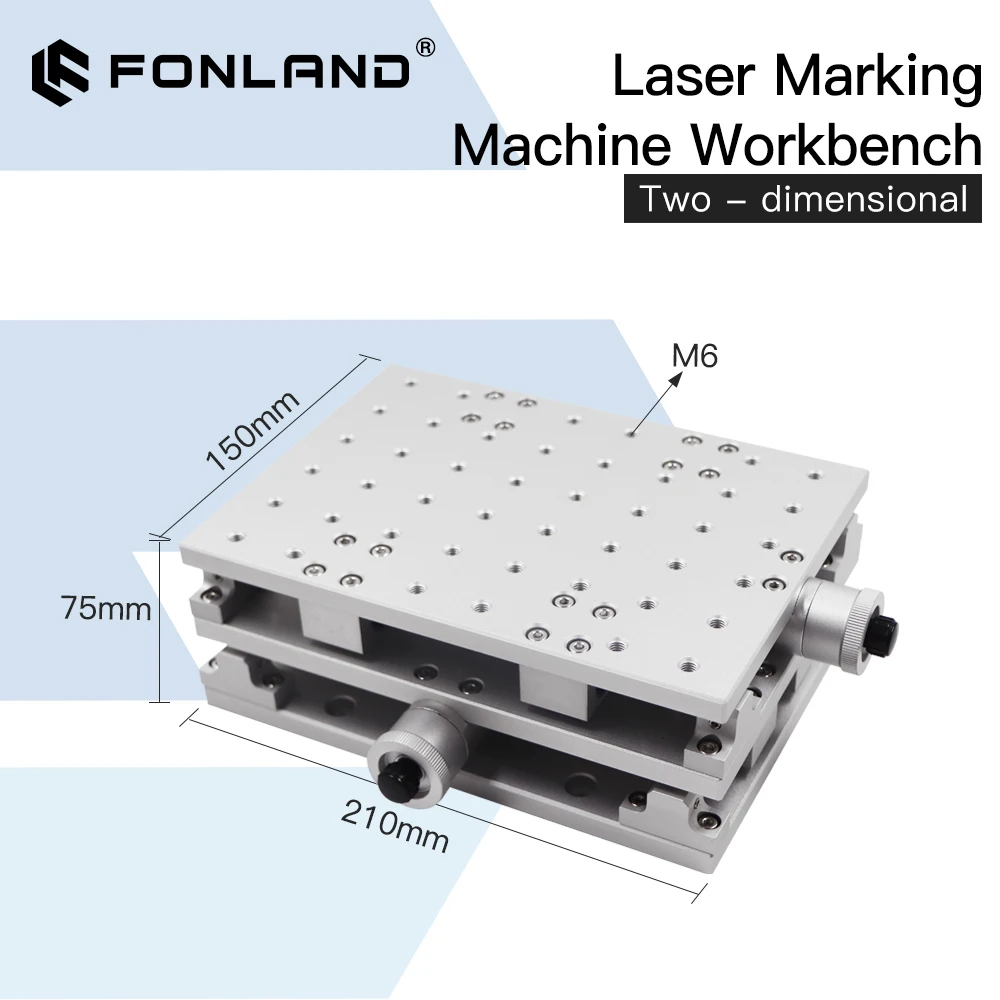 Fonland XY Table 2 Axis Aluminum Workbench Mobile Portable Cabinet Table for Laser Marking and Engraving Machine 210X150mm