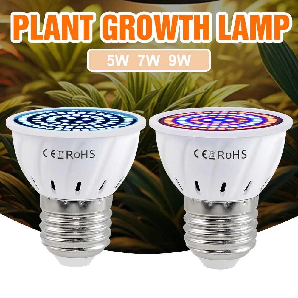 W E27/E26 LED Grow Light GU10 Full Spectrum Plant Lamp E14 For Indoor Potted Fruit Flower MR16 Cultivation Lighting AC220V 7W5W - view 3