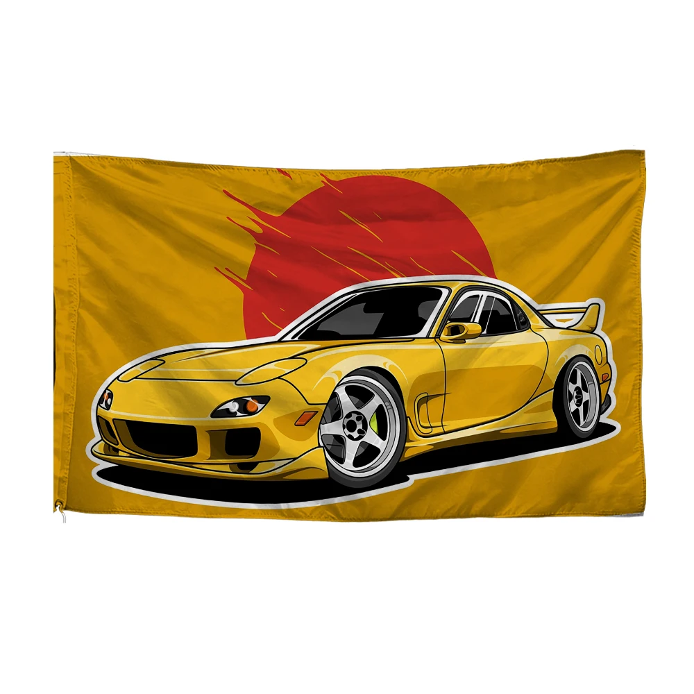 FLAGap 3x5FT Handsome JDM racing flag, racing art flag, suitable for home garages, high-quality polyester printed flag