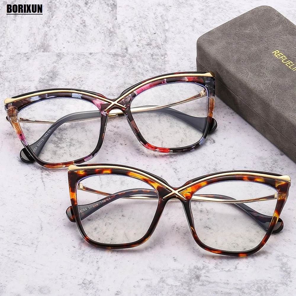 New Fashion Retro Anti Blue Light Cat Eye Glasses For Women Vintage Ladies Clear Computer Reding Eyeglasses Trending Wholesale