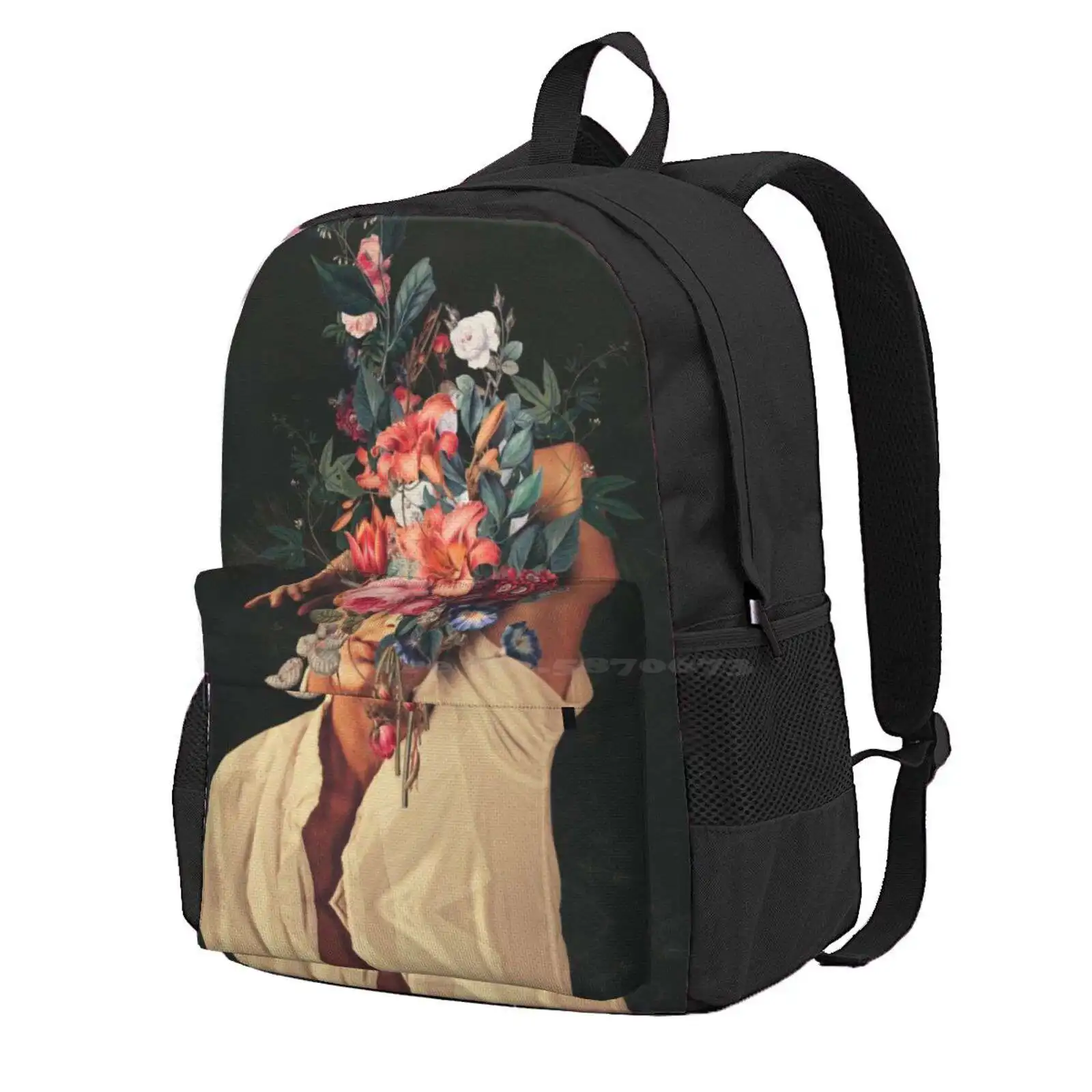 Roses Bloomed Every Time I Thought Of You Hot Sale Schoolbag Backpack Fashion Bags Frank Moth Bloom Floral Portrait Flowers